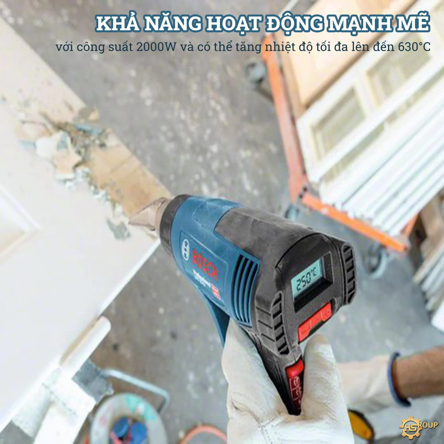 Máy thổi hơi nóng dùng điện Bosch GHG 20-63 (tặng bộ 5 mũi khò)