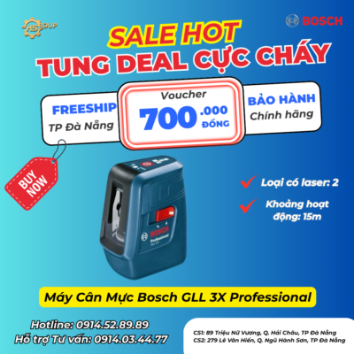 Máy Cân Mực Bosch GLL 3X Professional – Chính Xác, Bền Bỉ, Giá Tốt