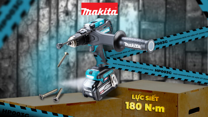 Máy khoan búa và vặn vít dùng pin Makita HP003G – Sức mạnh bứt phá cho tháng mới