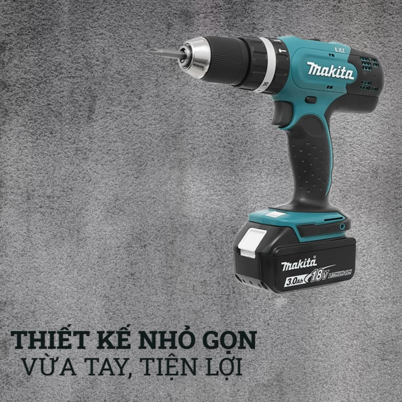 Máy khoan búa và vặn vít dùng pin Makita DHP453SFX8