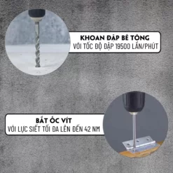 Máy khoan búa và vặn vít dùng pin Makita DHP453SFX8